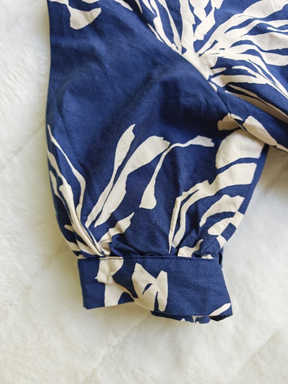 ZARA Blue Tropical Palm Print Matching Set XS/S Crop Tie Top & Midi Wrap Skirt R - Picture 10 of 16